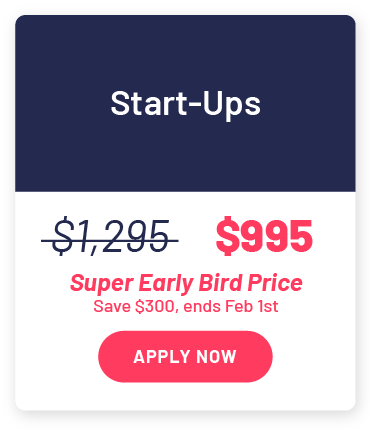 Startups $995. Buy ticket.